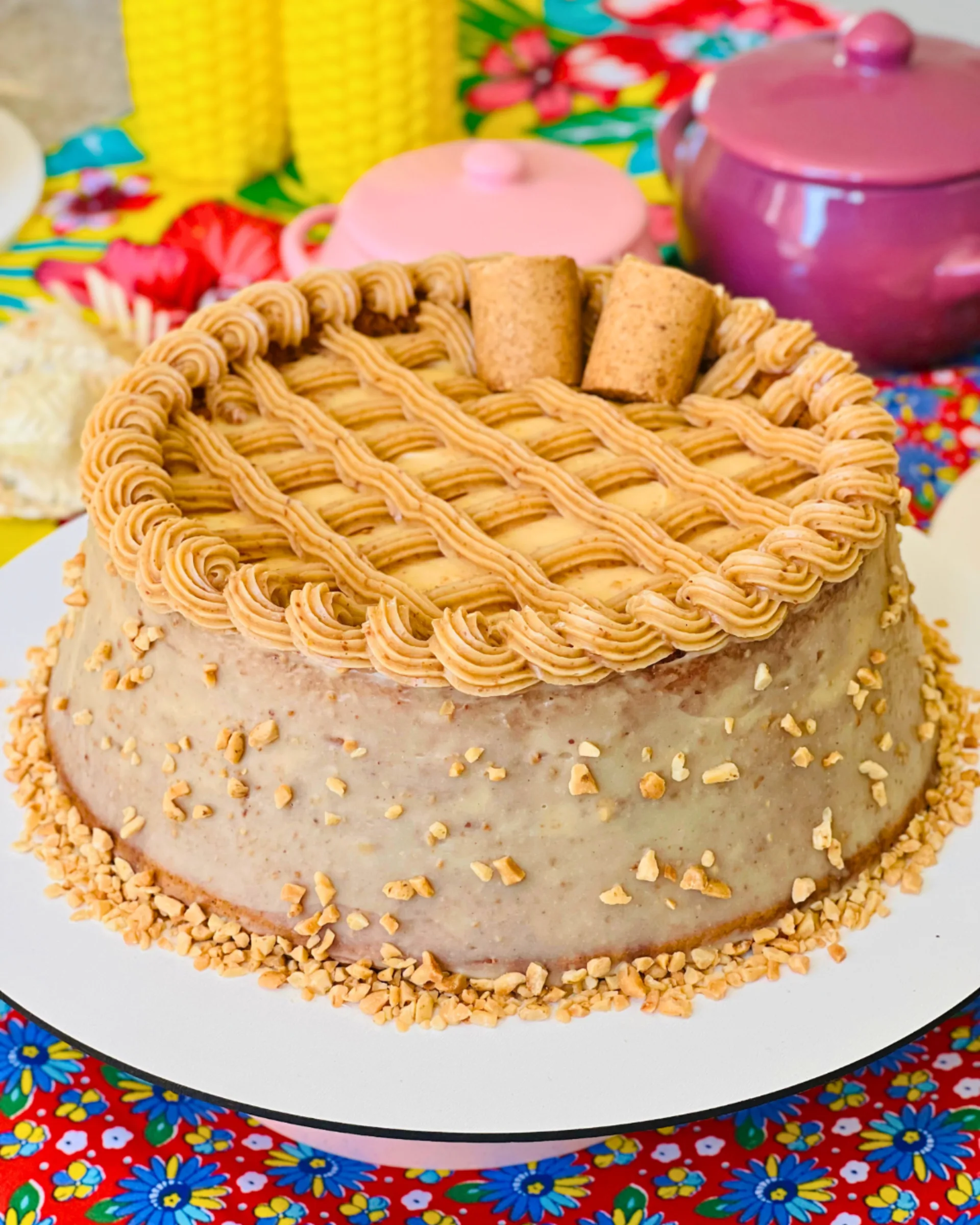 Bolo de Doce de Leite com Paçoca